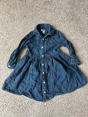 Ralph Lauren Kids Long Sleeve Denim Dress 18M